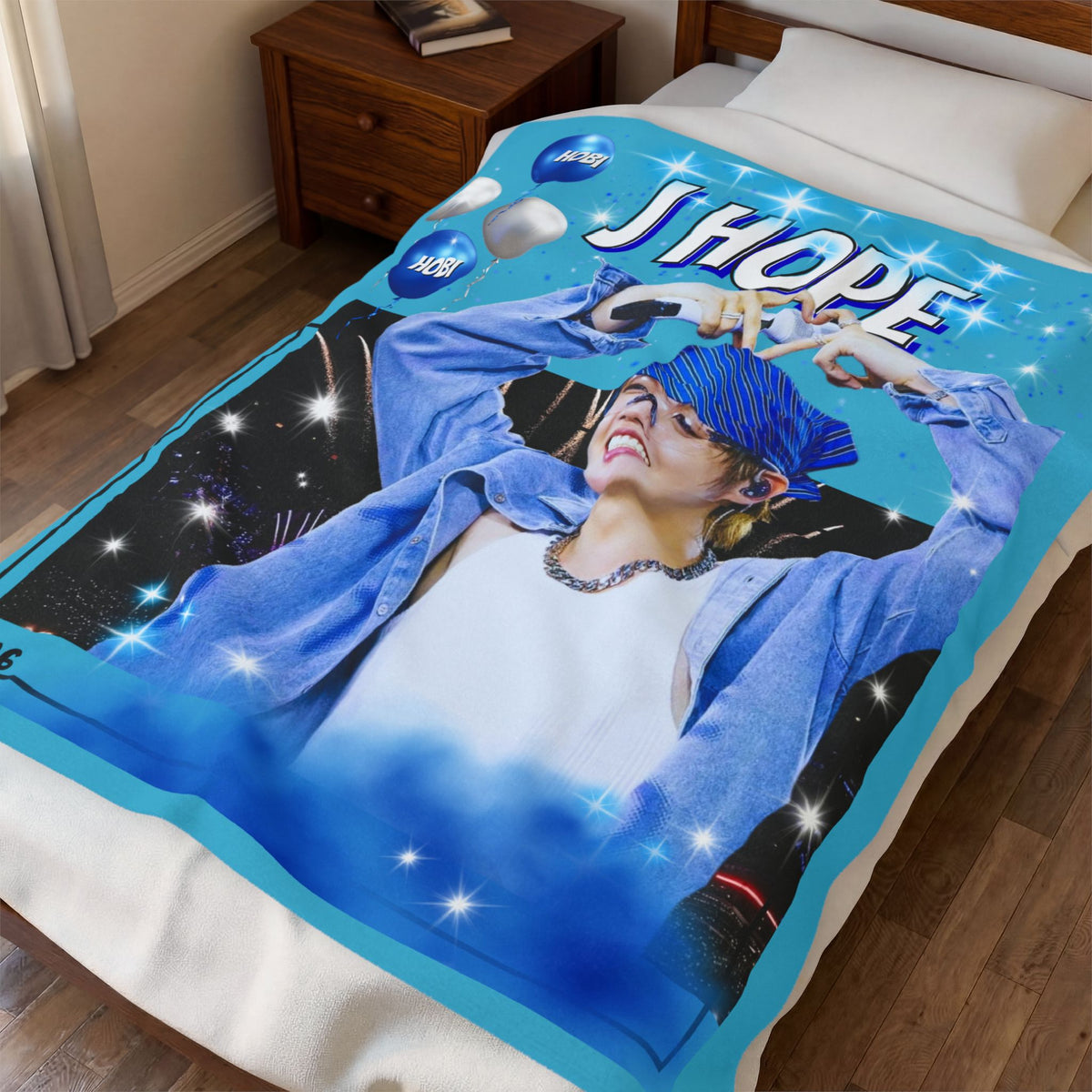 J-Hope Velveteen Plush Blanket - K-Pop Fan Throw