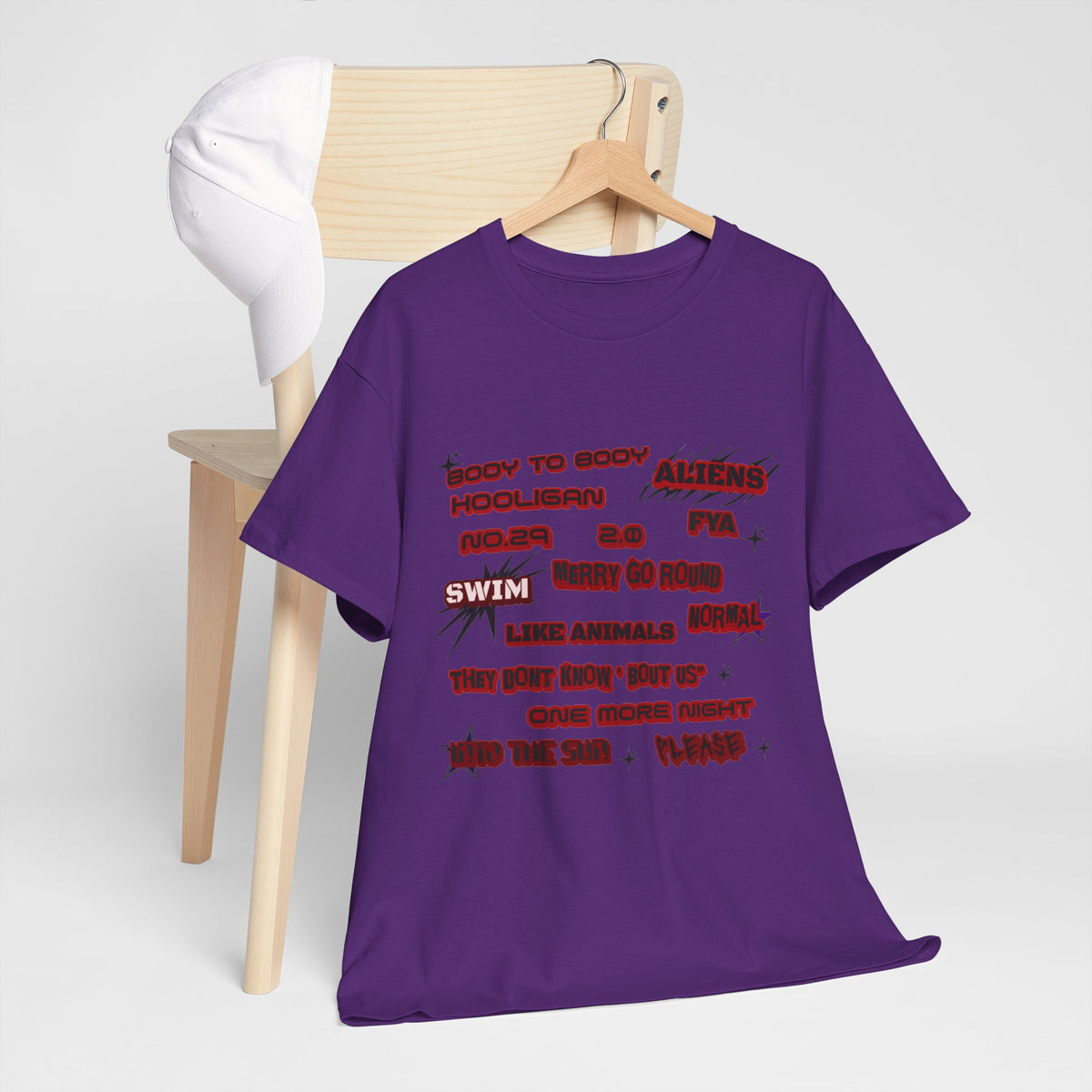 BTS ARIRANG Graphic Tee — Distorted Red Text Band Shirt