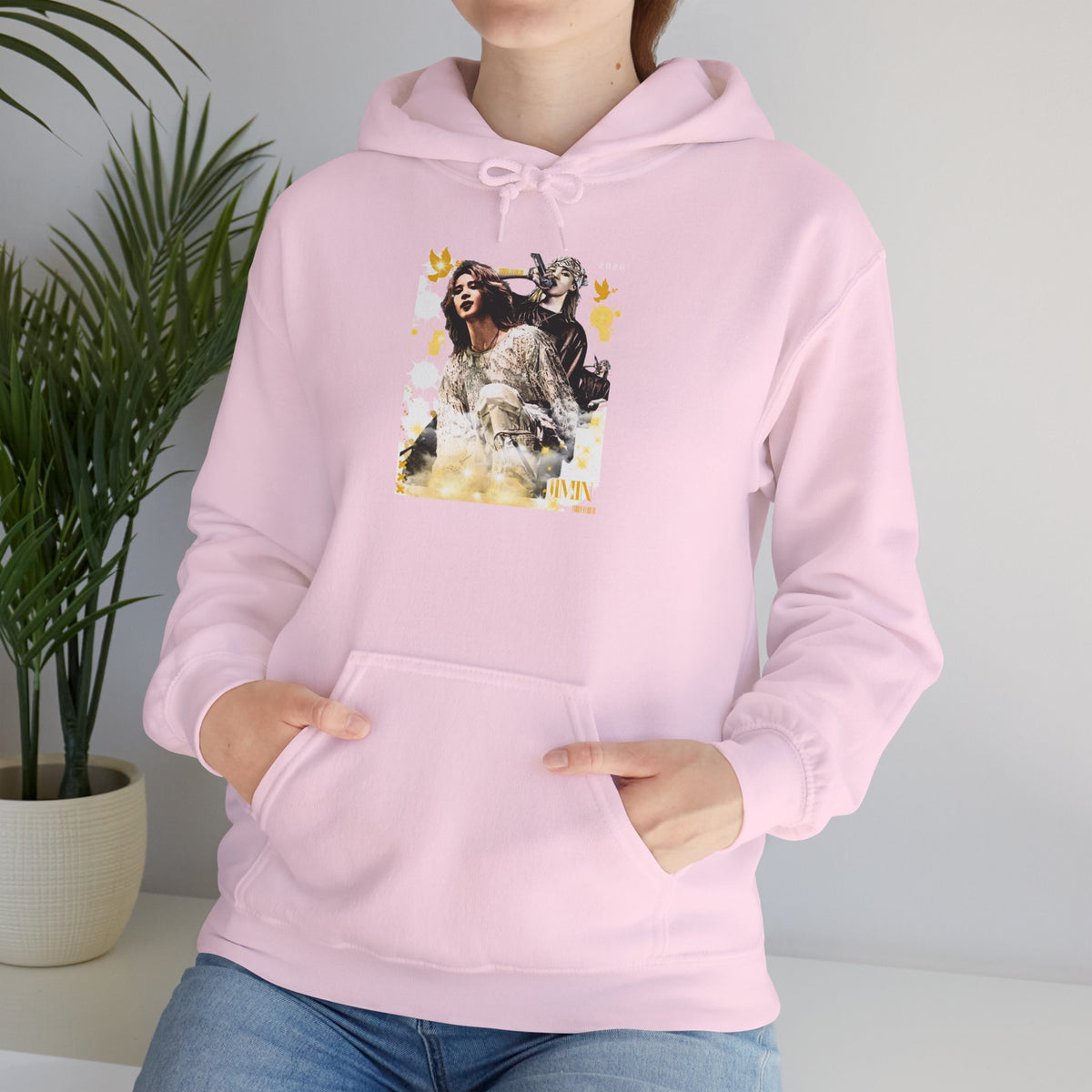 Jimin 95 Hoodie — K-Pop Fan Pullover with Photo Collage Front & Graphic Back