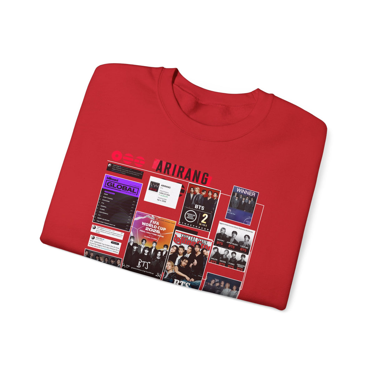 BTS Collage Graphic Crewneck Sweatshirt — Music Poster Design