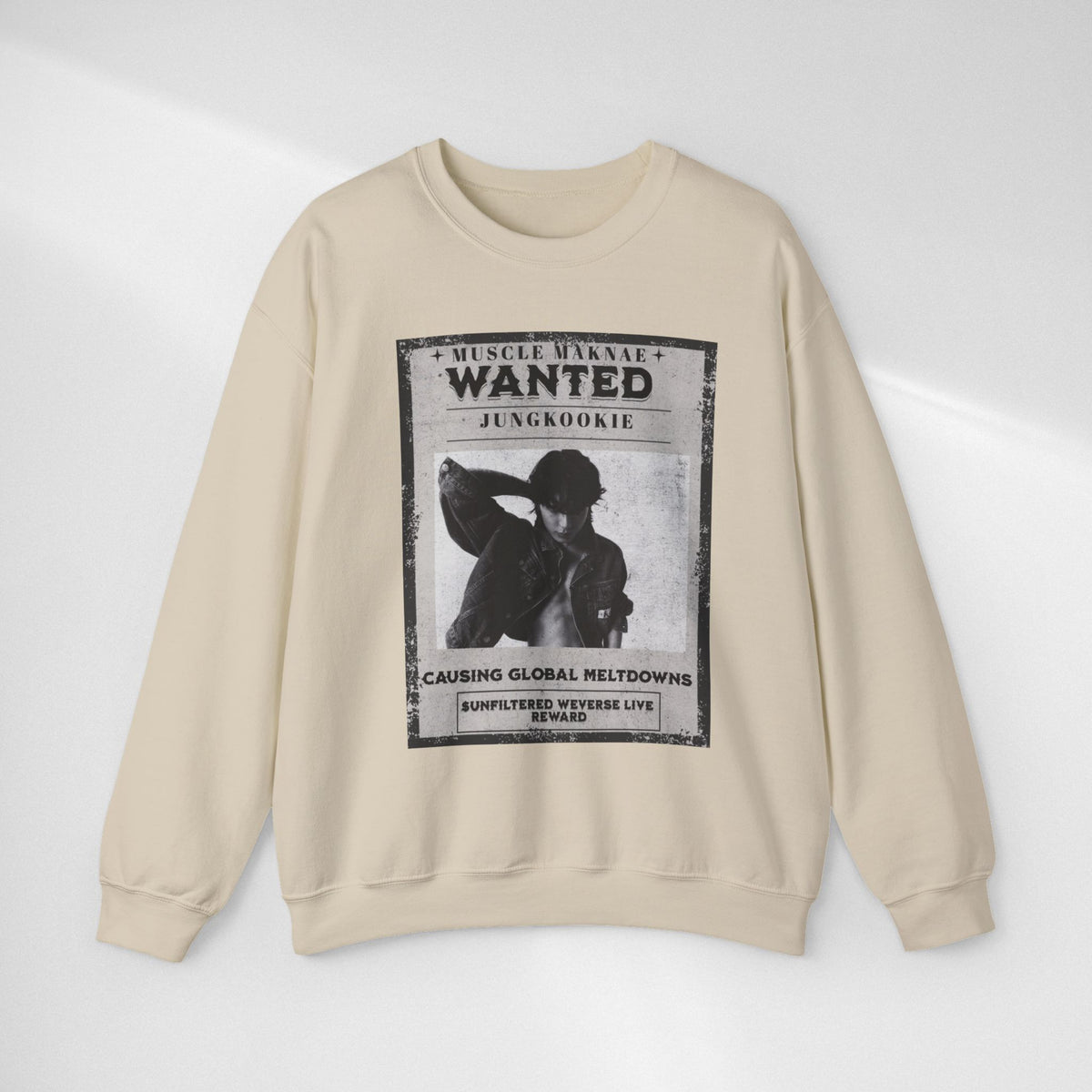 Wanted Poster Crewneck Sweatshirt — Vintage 'Wanted' Graphic Pullover