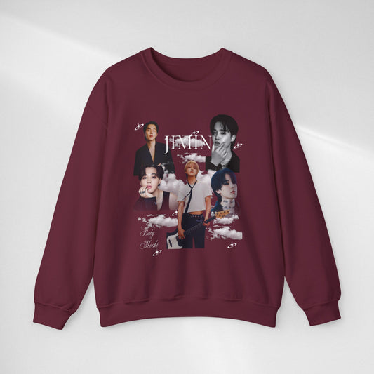 Jimin Collage Crewneck Sweatshirt — Vintage Black Band Portraits
