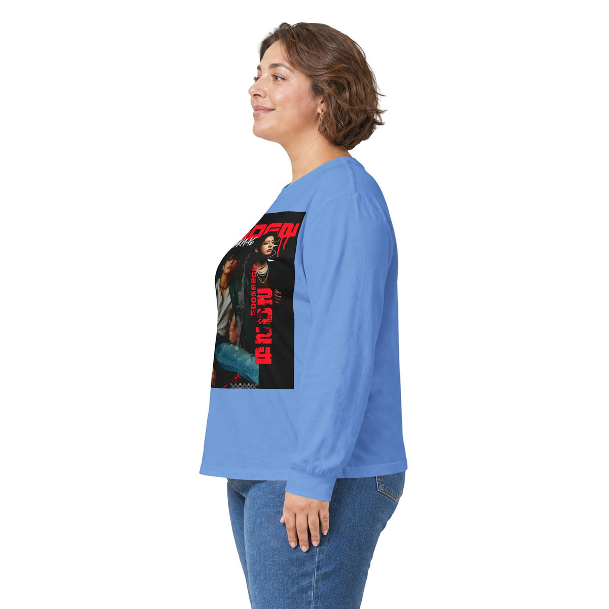 JK Golden Era Long Sleeve Tee — Retro Duo Portrait Graphic