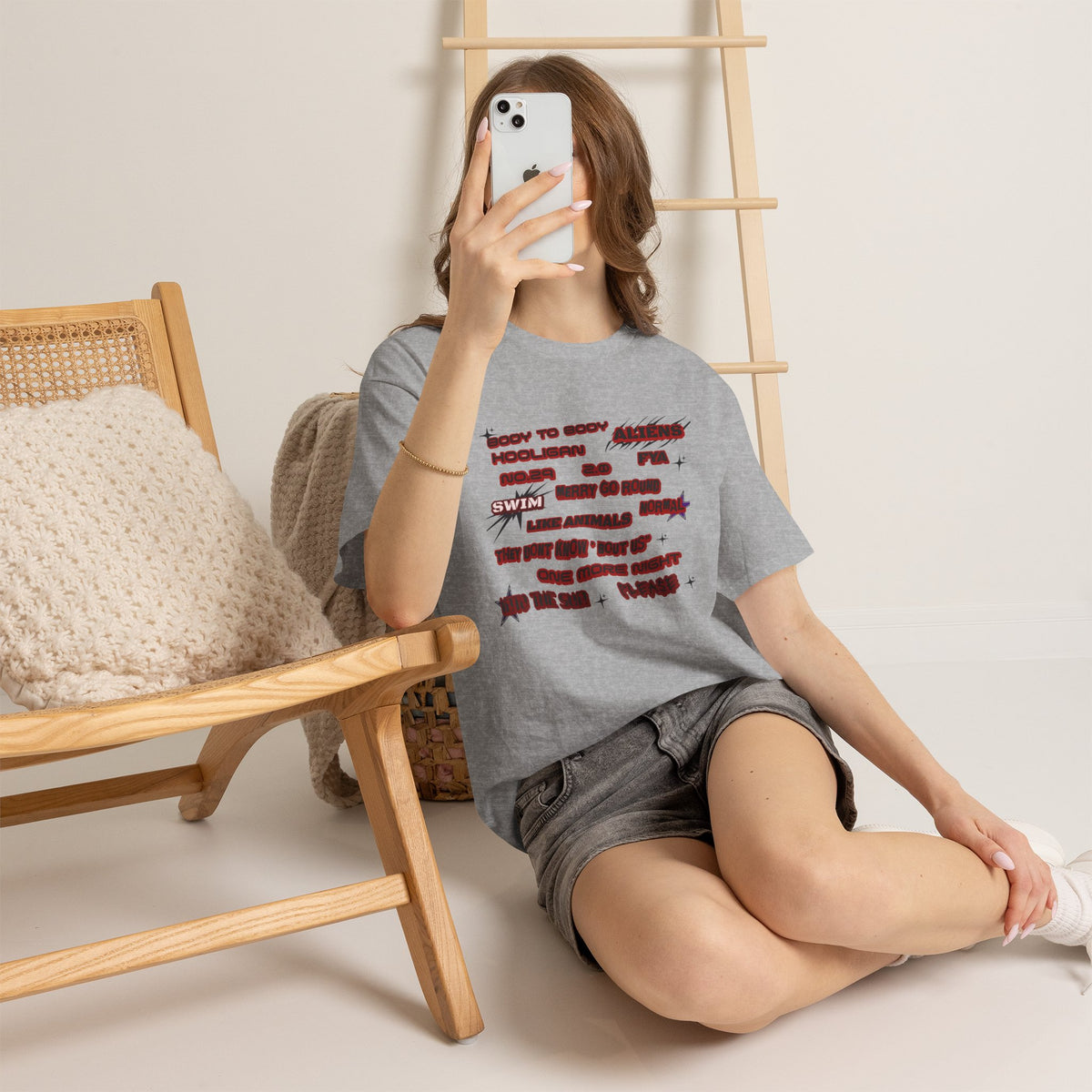 BTS ARIRANG Graphic Tee — Distorted Red Text Band Shirt