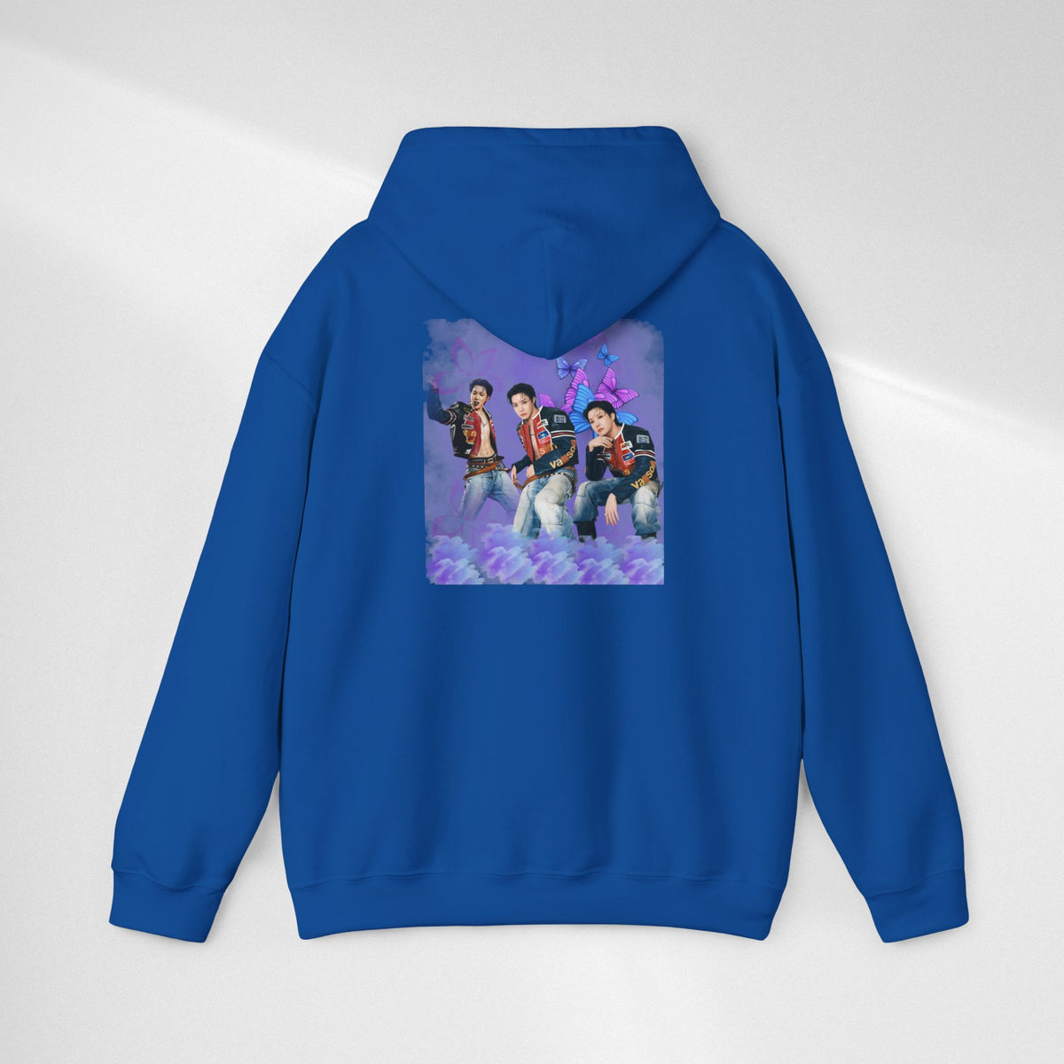 JHOPE Photo Hoodie — Purple Watercolor Floral Crew Sweatshirt