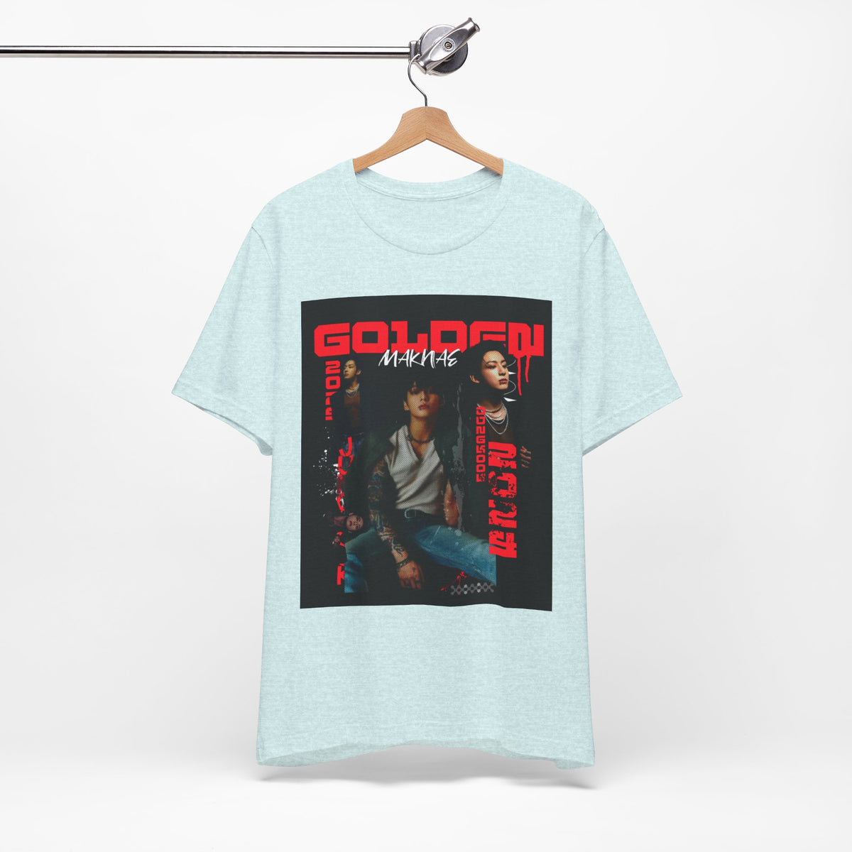 Jungkook Graphic Tee — Golden (Red Text)