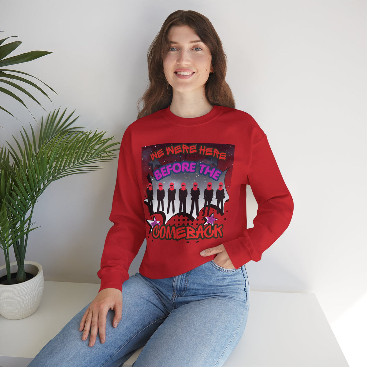 Crewneck Sweatshirt — BTS  the Comeback” Retro Pop Graphic