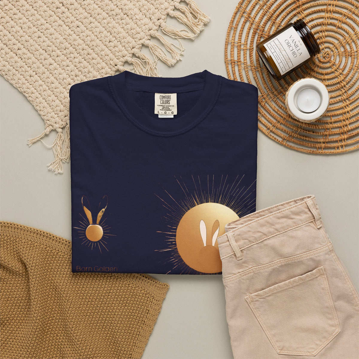 JK Gold Bunny Minimalist T-Shirt