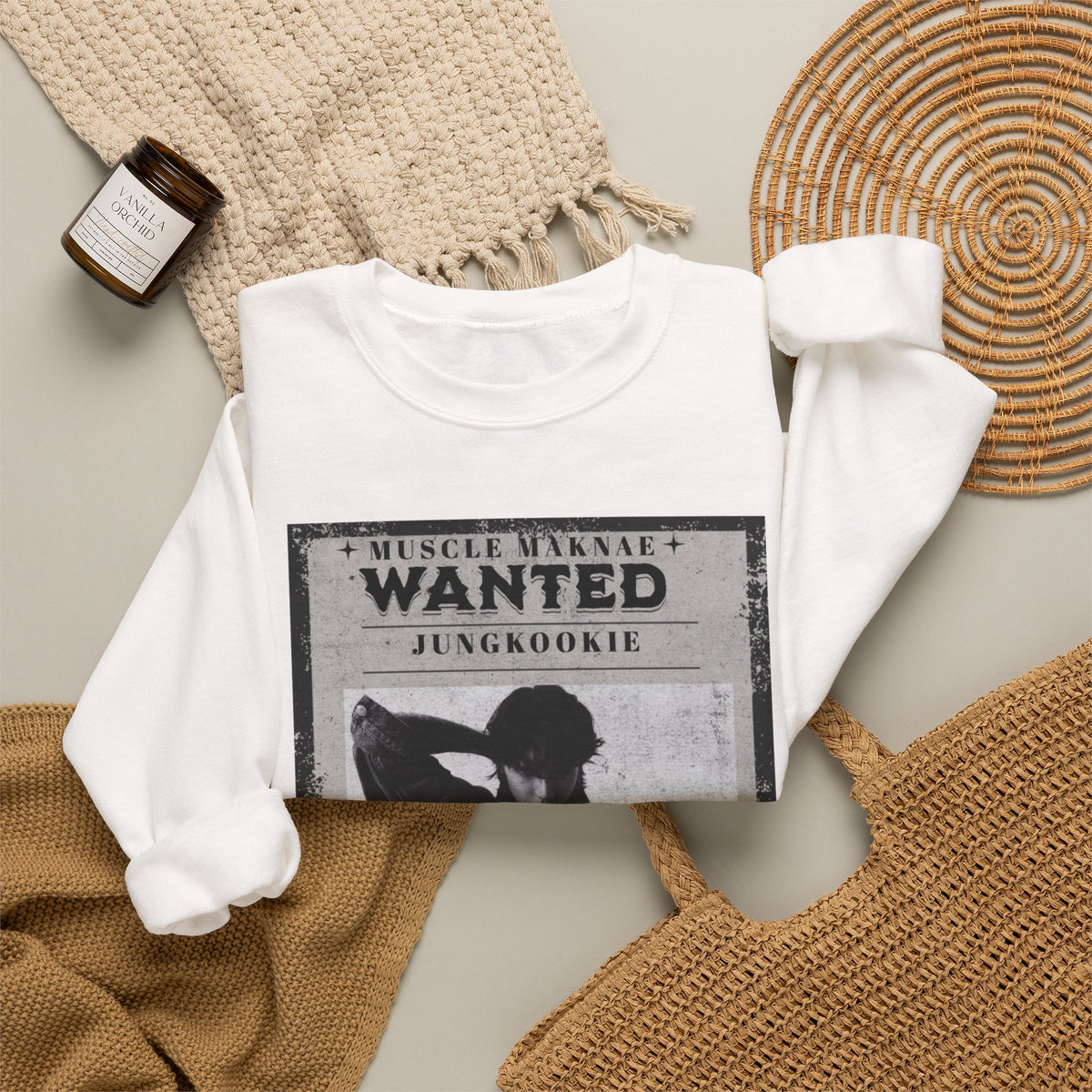 Wanted Poster Crewneck Sweatshirt — Vintage 'Wanted' Graphic Pullover