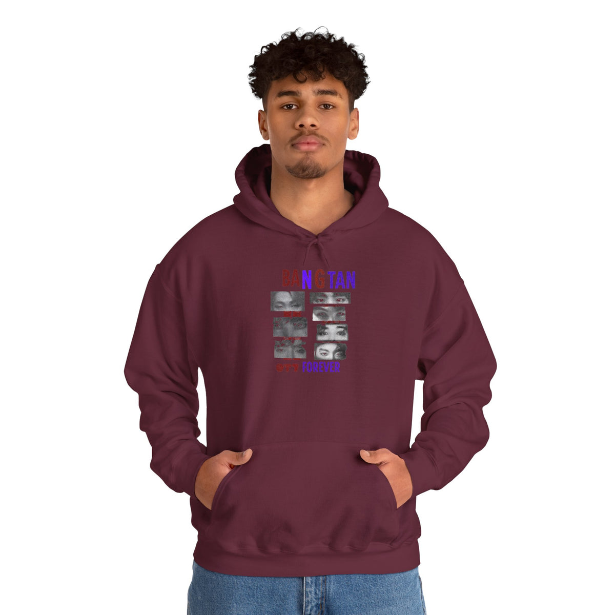Bangtan Photocollage Hoodie — BTS Eyes Forever Fan Sweatshirt