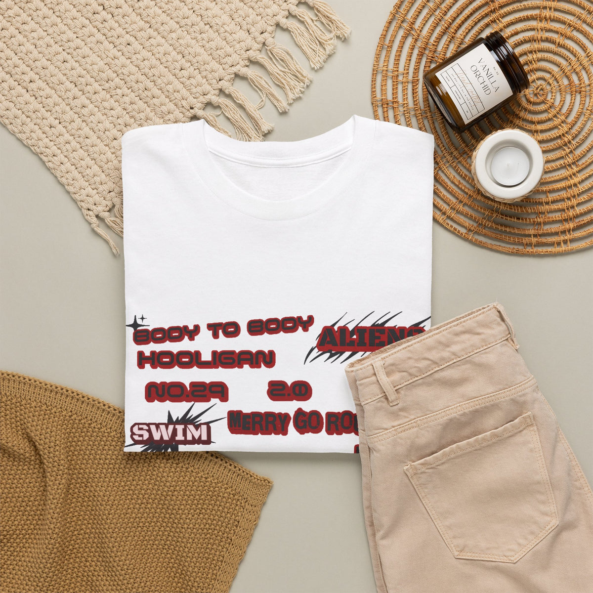 BTS ARIRANG Graphic Tee — Distorted Red Text Band Shirt