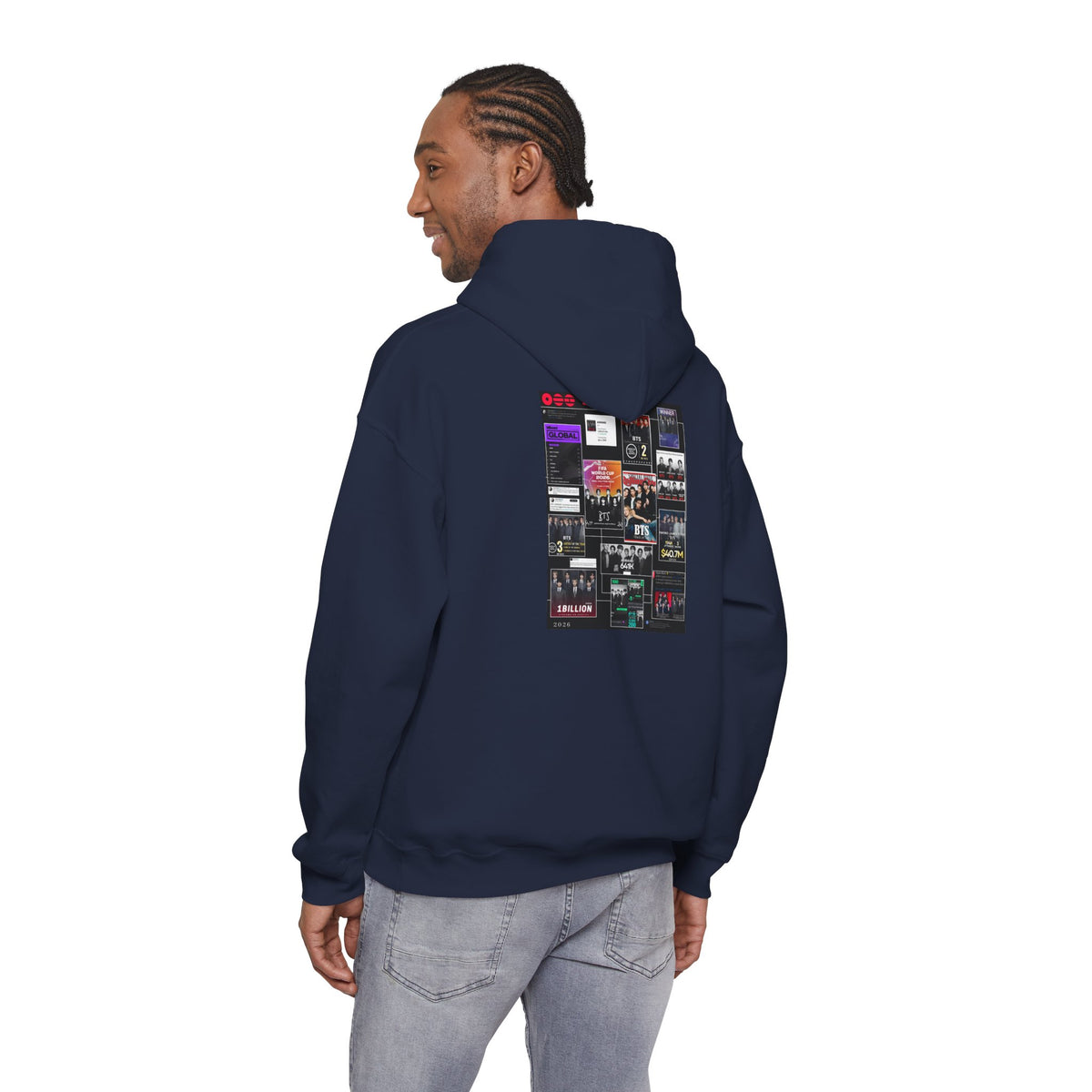BTS Collage Hoodie — Retro Music Posters Graphic Sweatshirt