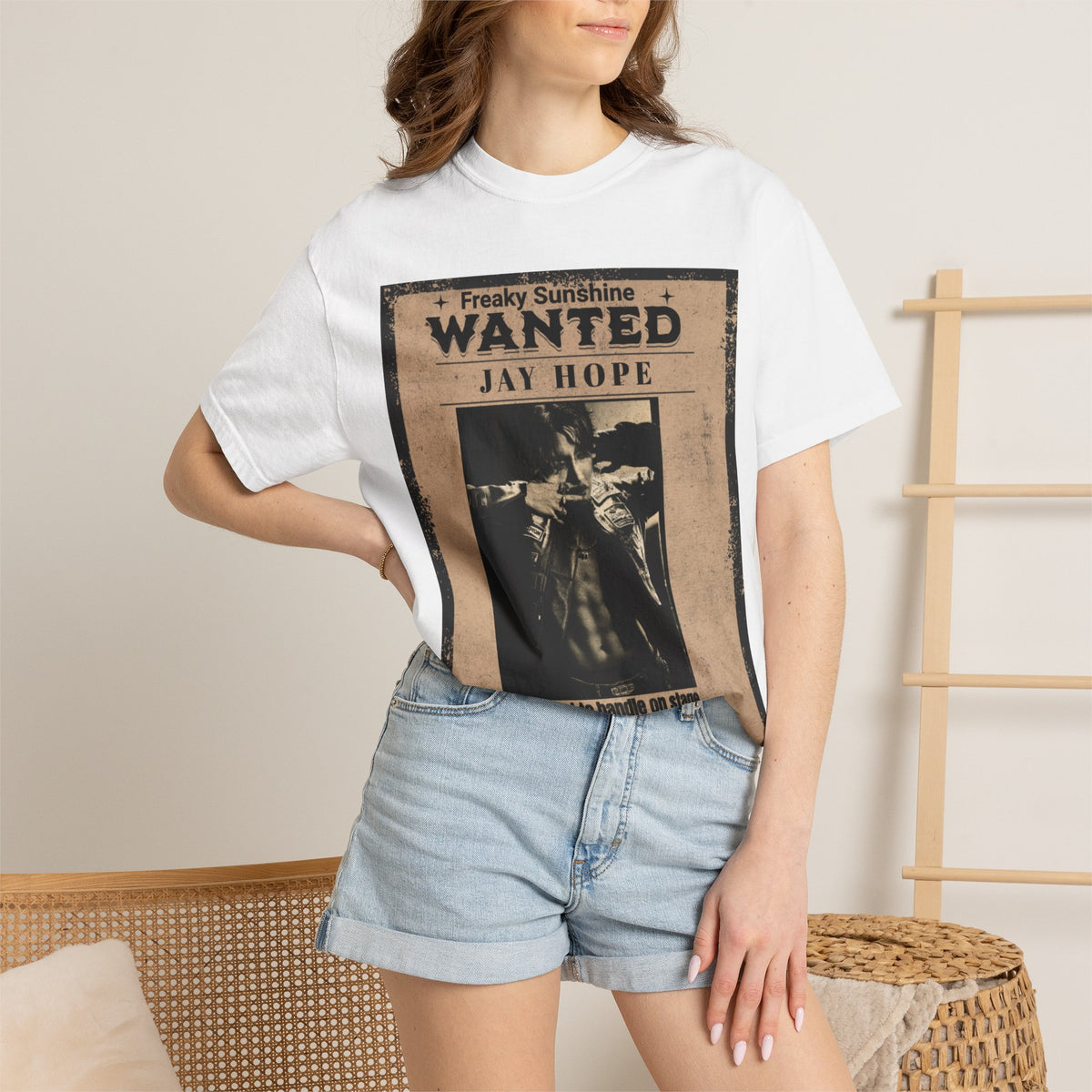 Wanted Poster Graphic T-Shirt — "Freaky Sunshine: Jay Hope" Vintage Style