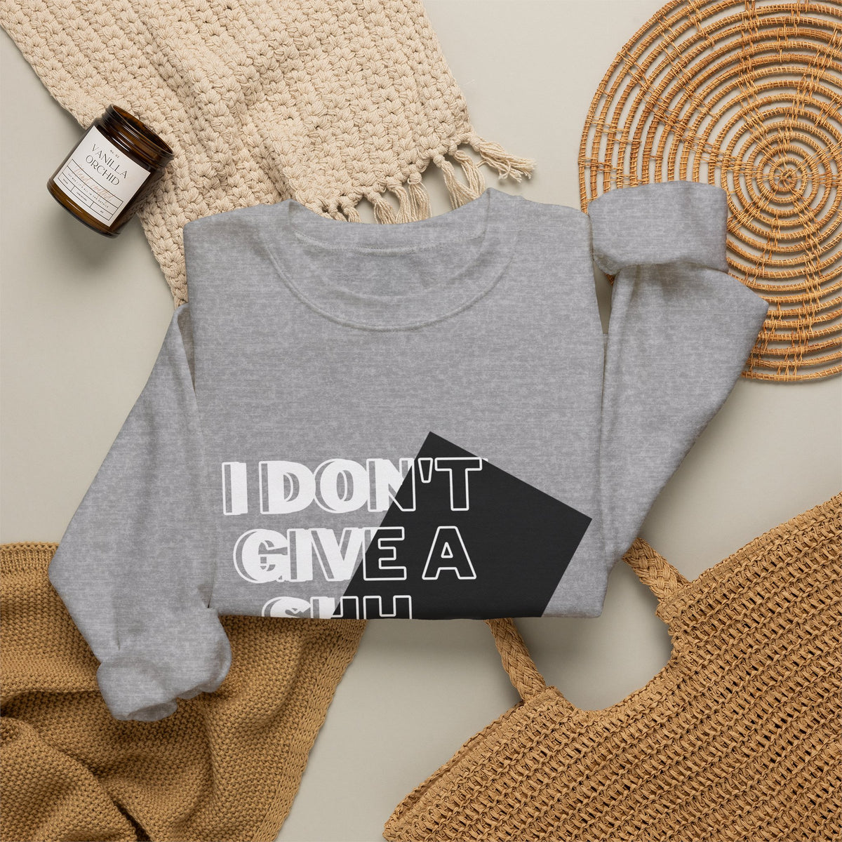 Suga Fan Crewneck Sweatshirt — "I Don't Give A Shh... Suga" Graphic