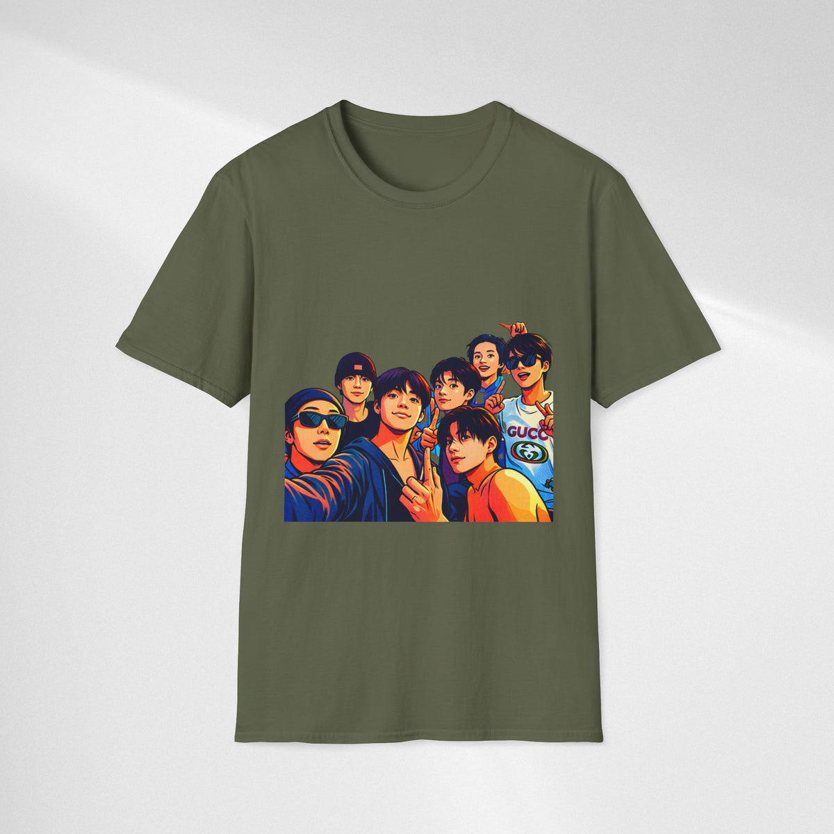 BTS K-Pop Group Photo T-Shirt — Colorful Band Portrait Tee