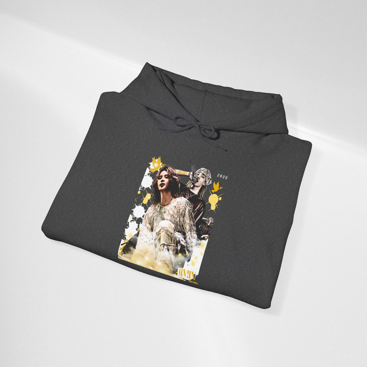 Jimin 95 Hoodie — K-Pop Fan Pullover with Photo Collage Front & Graphic Back
