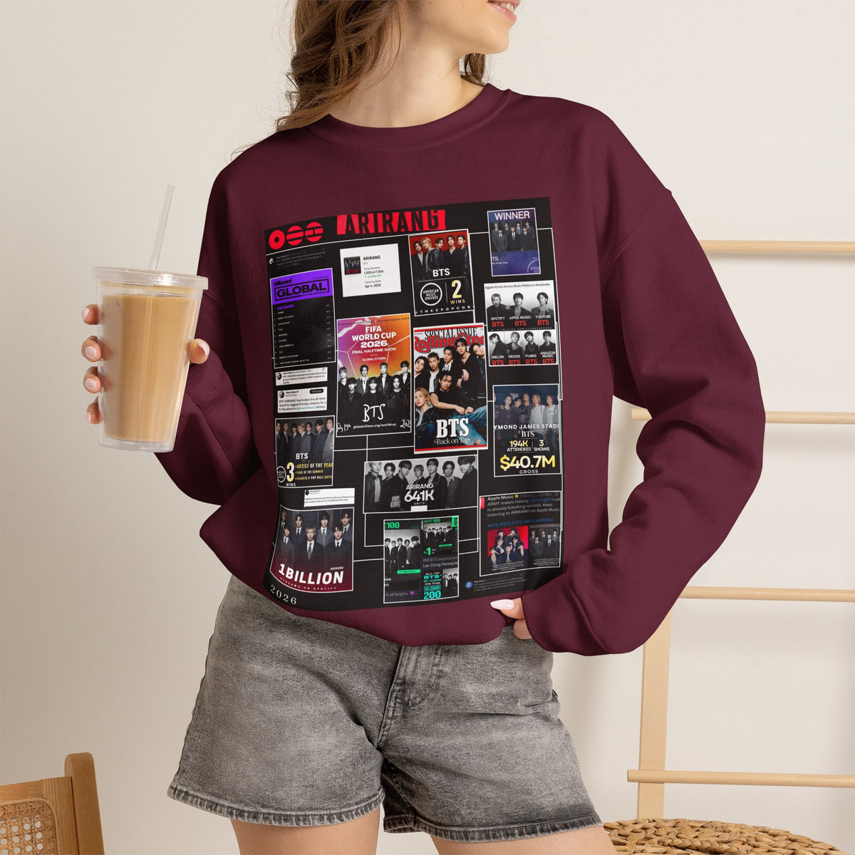 Collage Graphic Sweatshirt — BTS Moments Photo Montage Crewneck