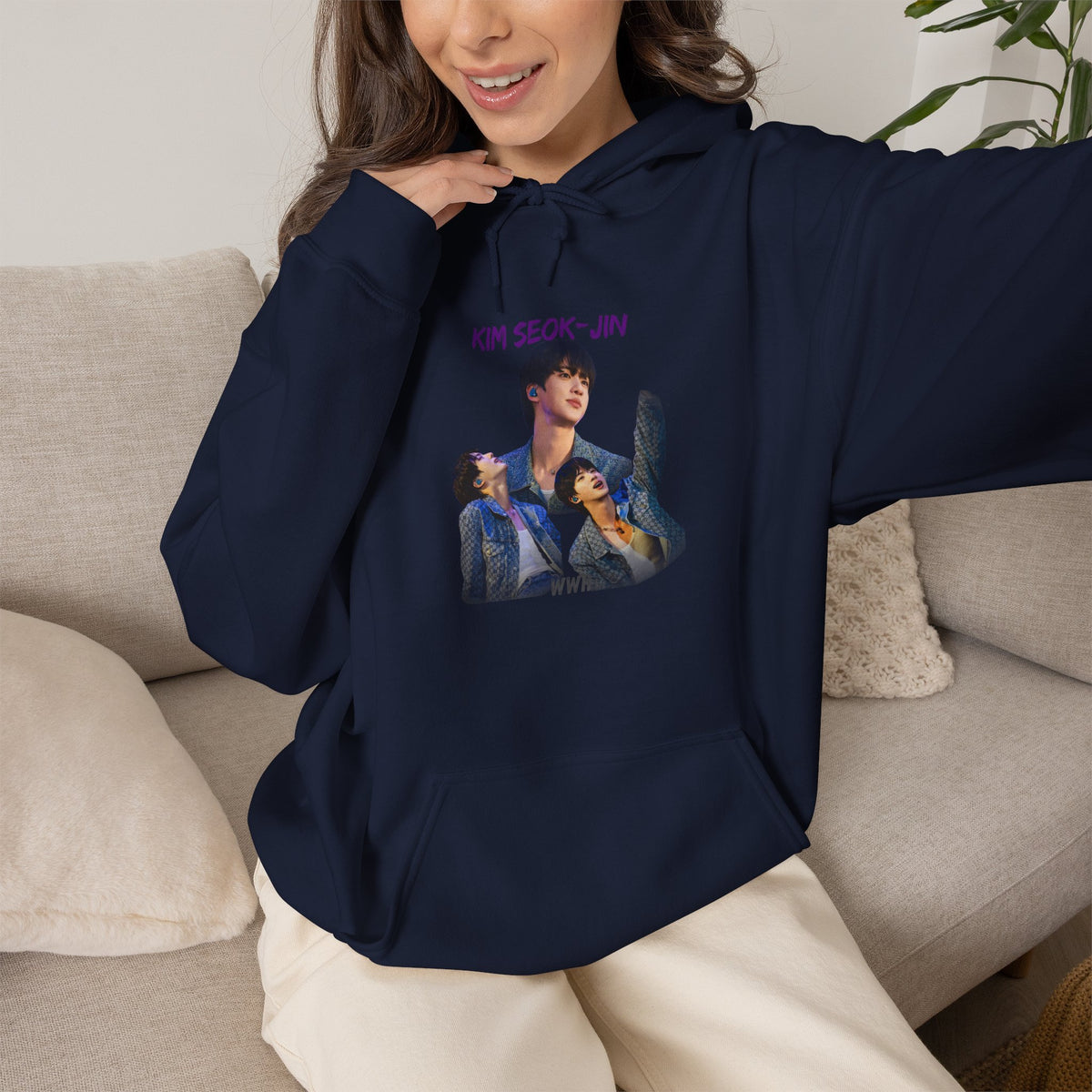 Kim Seok-jin (Jin) Photo Collage Hoodie — K-Pop Idol Fan Sweatshirt