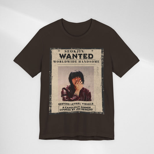 Wanted Poster Tee – “Seokjin: Worldwide Handsome” Graphic T‑Shirt