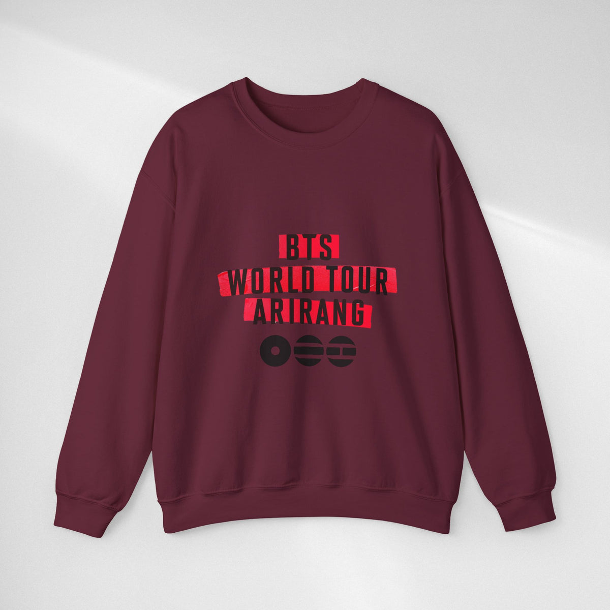 BTS ARMY Crewneck Sweatshirt — “BTS World Tour Arirang” Front & “Army Forever Bangtan Forever” Back