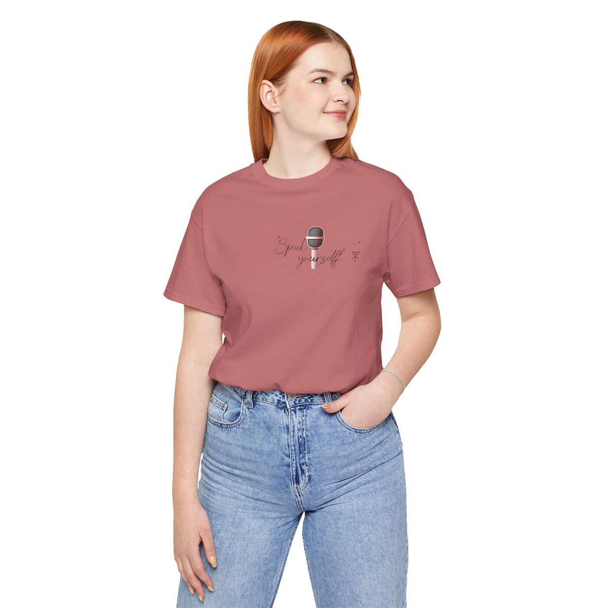 Microphone Graphic Tee — "Speak Your Truth" Short Sleeve T-Shirt