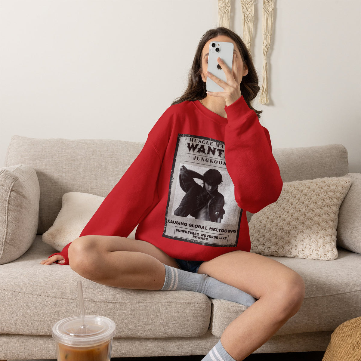 Wanted Poster Crewneck Sweatshirt — Vintage 'Wanted' Graphic Pullover
